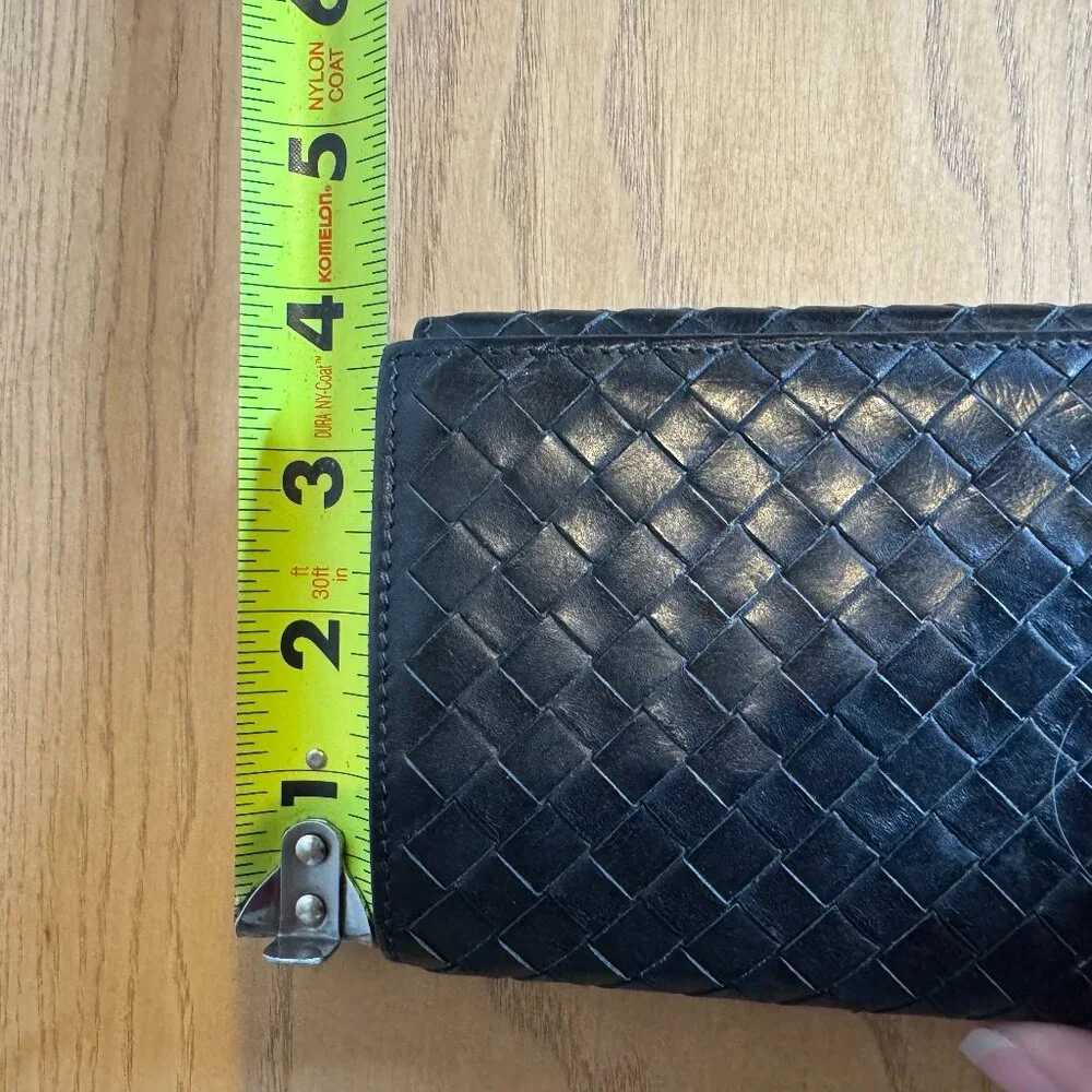 Bottega Veneta Intrecciato‎ Black Leather Long Wallet